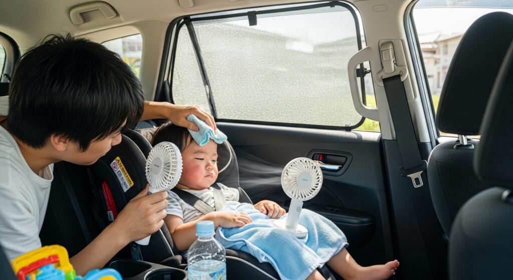 チャイルドシートが暑い？夏の車内で子どもを守る方法